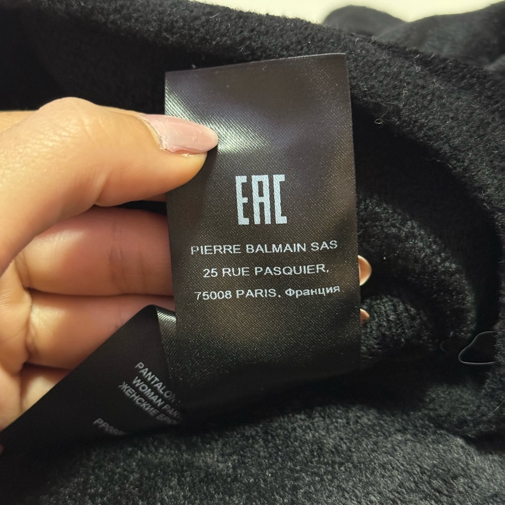 BALMAIN Slim Fit Bootcut Pants in Viscose Blend Knit in Black - Picture 12 of 12